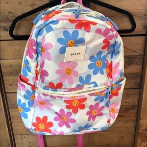 STATE Kids' Kane Floral Smiley Daisies Double Pocket Backpack